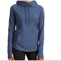 Athleta Sentry Hooded Sweatshirt Hoodie Sweater Blue Thumb Hole Stretch Medium M - £23.33 GBP