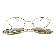 Invisi Clip Technology Brille Rahmen IVC910 GOLD Oval W Clip Ons 51-18-140 - £25.76 GBP