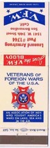Veterans Of Foreign Wars VFW Matchbook Cover Post 1744 San Bernardino California - £1.13 GBP