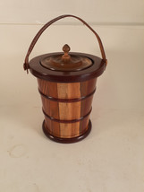 Fabulous Mid Century Modern Ice Bucket, Beautiful Tropical Woods with In... - $22.10