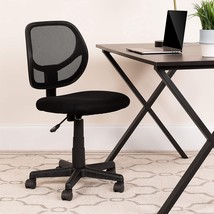 Flash Furniture Curved Sq.Are Back Low Back Black Mesh Swivel Task Chair. - £83.89 GBP