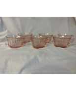 6 Pink Depression Glass Vintage Queen Mary Vertical Ribbed Tea Cups - £33.78 GBP