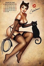 Nathan Szerdy SIGNED DC Comics Batman Art Print ~ Catwoman Calendar Girl - £20.19 GBP