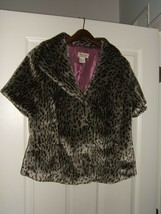 MKM Designs Large Ladies Leopard Print Coat Jacket (NWOT) - £17.01 GBP