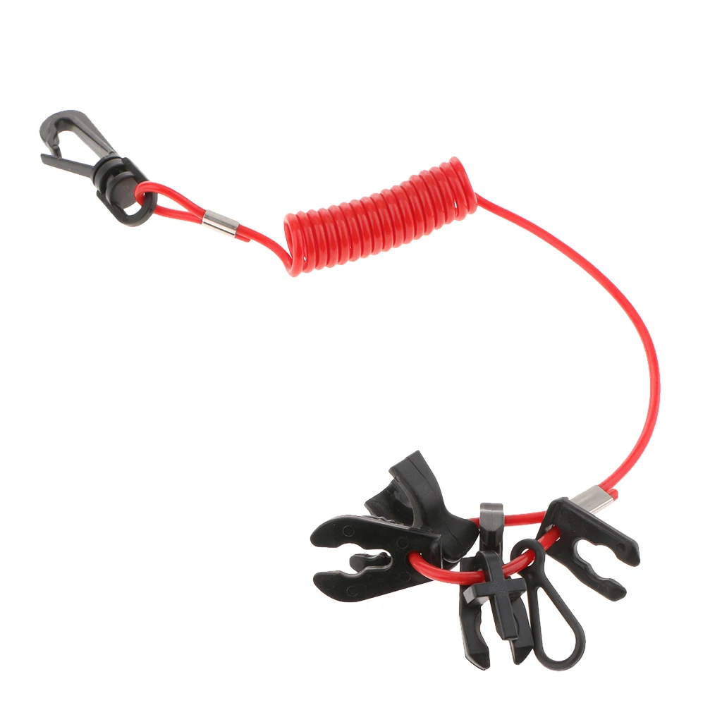 Boat Outboard Emergency Stop Kill Switch Key Set with Lanyard (Red) - $20.13