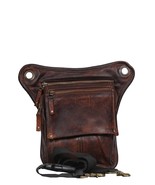 Hiking Holster Backpack, Maroon Red Waist Bag, Fanny Pack Leather Hip Bag, - $184.60 CAD