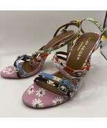 Kurt Geiger Pierra Multi Daisy Leather Heels Rhinestone Jewel Buckles Si... - €68,46 EUR