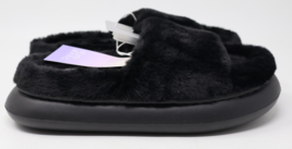 Women&#39;s Daphne Faux Fur Slide Platform Slippers Stars Above Black 5-6 NWT - £9.17 GBP