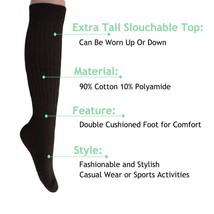 Brown Cotton Slouch Socks for Women Made in USA 1 PAIR Size 9 to 11 - $9.89