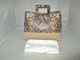 Michael Kors Kristen Top Handle Large Embossed Leather Satchel $398 Dark Camel - £92.86 GBP