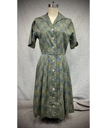 Vintage 1950s Cotton Checkered Button Down Novelty Print Princess Dress ... - $64.51 CAD