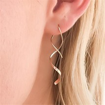 Gold Filled/925 Silver Earrings Handmade Vintage Spiral Brincos Jewelry  Party P - $23.91