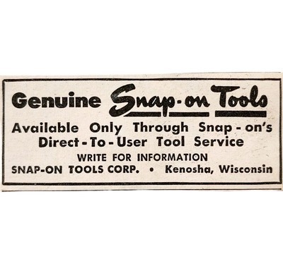 1949 Snap On Tools Mini Print Advertisement Vintage Kenosha Wisconsin E8Q - $19.99
