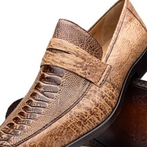 Fangio Classic Penny Loafer Genuine Ostrich Leg Quill Shoes Orix image 4