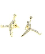 Mens and Womens Gold-Plated Basketball Player Slam Dunk Man Earrings | T... - $274.71 MXN