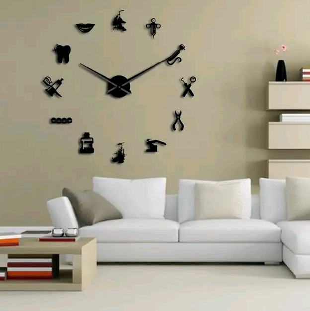 Dentist Dental Care Giant Frameless DIY Wall Clock Home Office Decor - $22.99+