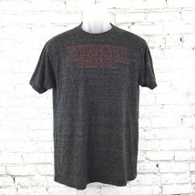 Stranger Things T Shirt Mens Medium Heathered Gray Short Sleeve Crew Neck - $15.99