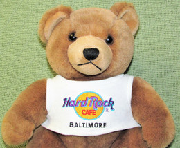 Baltimore Exclusive Hard Rock Cafe Teddy Bear 8" Stuffed Animal With White Shirt - $22.50