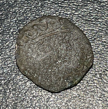 1598-1621 Spain Catalonia King Philip II Girona AE Dinero 0.38g Coin - $19.80