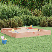 vidaXL Sandbox Natural wood Solid Douglas wood 63.0 x 63.0 x 7.9 in - $229.25
