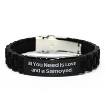Cool Samoyed Dog Black Glidelock Clasp Bracelet, All You Need, for Friends, Pres - £17.19 GBP
