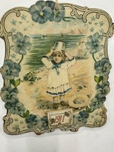 Rare Antique Original 1914 Die Cut Victorian Calendar Sign 7” Wide 8” Tall - £27.31 GBP