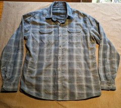 Kuhl Men&#39;s Large Gray Plaid Shatterd Button Up Flannel Shirt 7204 Cotton... - £21.30 GBP