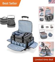 Gray Rolling Nail Polish Case with 3 Removable Compartments &amp; Dolly - 90... - $124.13