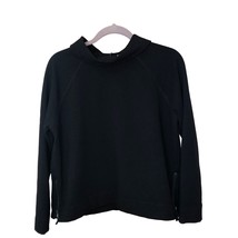 Lilla P Womens Black Long Sleeve Top Zipper Detail Size L  Turtleneck Ca... - $34.65