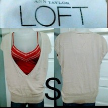 Ann Taylor LOFT Tan Beige V-Neck Pullover Vest Size Size Small - £9.04 GBP