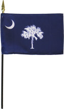 South Carolina - 4&quot;X6&quot; Stick Flag - £2.74 GBP