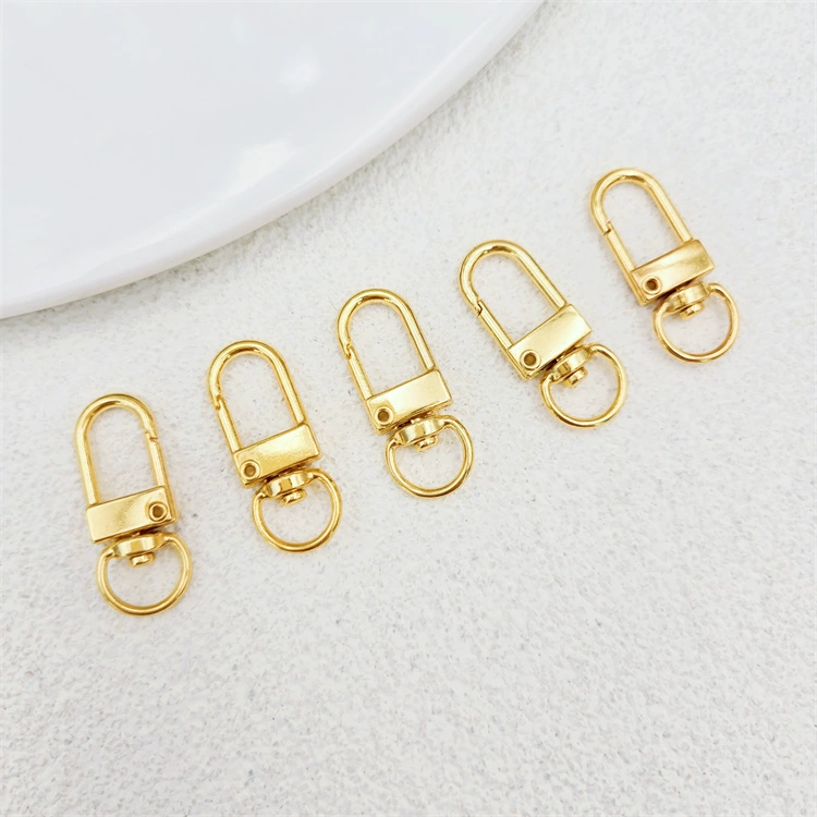 Keychain. Zinc alloy [door buckle] gold - 5 pieces - £8.77 GBP