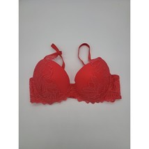 Marilyn Monroe Push Up Underwired Padded Bra 36D Womens Pink Lace Overlay - £16.77 GBP