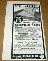 1958 Print Ad Eddie Bauer World&#39;s Finest Sleeping Bags Seattle,WA - £6.28 GBP
