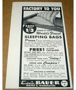 1958 Print Ad Eddie Bauer World&#39;s Finest Sleeping Bags Seattle,WA - £6.45 GBP