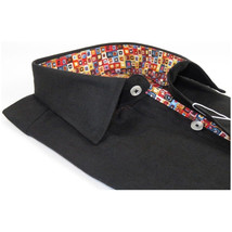 Men Premium Quality Soft Linen Sports Shirt By INSERCH Short Sleeves SS717 Black image 3