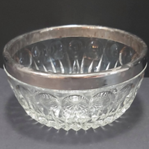 vintage early american pressed glass candy bowl silver ring thumbprint 5... - £6.93 GBP