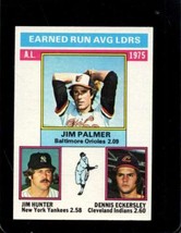 1976 TOPPS #202 JIM PALMER/JIM HUNTER/DENNIS ECKERSLEY EXMT AL ERA LEAD ... - $3.19