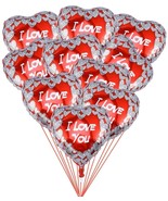 Heart Foil Balloons,Valentine Engagement Wedding Party Decorations, 10 P... - £12.50 GBP