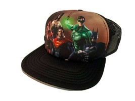 New Dc Comics Heroes Trucker Hat Cap Adult Curved Adult Sz Batman Superman - £12.66 GBP