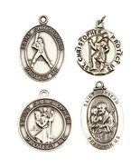 Quattro (4) Argento Sterling St.Christopher &amp; St.Joseph Medaglioni/Ciondoli - $2,034.31 MXN