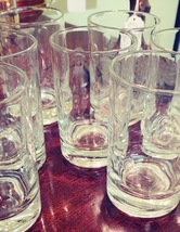 Vintage Clear Polka Dot Cordial/Juice Glasses - £26.16 GBP