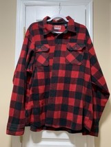 Wrangler Men&#39;s 3X Long Sleeve Heavyweight Red Buffalo Plaid Fleece Butto... - $15.85