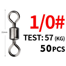 MEREDITH 50PCS/Lot Fishing Swivel Sizes Solid Connector Ball ing Snap Fishing Sw - £31.08 GBP