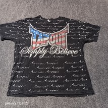 VTG Tapout Tap Out Shirt XL Black All Over Print Simply Believe American... - $44.65