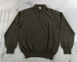 John W Nordstrom Rugby Sweater Mens Medium Dark Green Long Sleeve Knit - $22.19