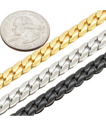 316L Stainless Steel 18k Black GP 8mm Miami Cuban Link Chain Bracelet 7.... - $17.99+