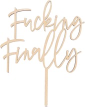 Gift Boxed Funny Finally Wedding Cake Topper Fun Mr And Mrs Cake, Rustic... - $31.97