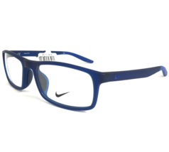 Nike Eyeglasses Frames 7119 401 Matte Clear Blue Rectangular Full Rim 53-17-140 - £52.66 GBP