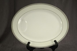 Vintage Haviland China GREEK KEY Gold Trim Pattern Oval 14&quot; MEAT PLATTER - $31.48